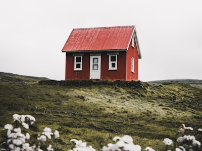 Modern cabin with large windows